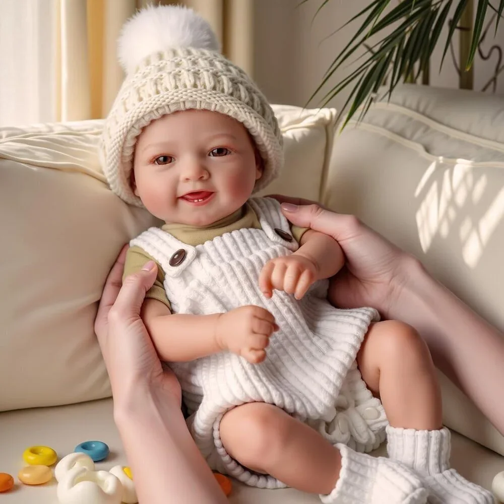 🆕17inch Soft Cloth Body Newborn Baby Dolls Poseable Limbs Sweet Smile Doll Girl
